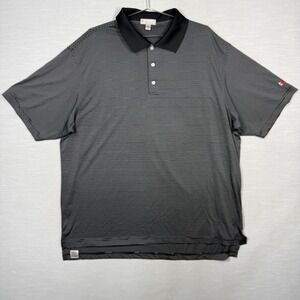 Vintage Peter Millar Golf Polo Shirt XXL Black Striped Mens Crevier BMW Logo